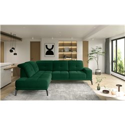 Corner sofa Eleodore L, Lukso 35, green, H98x275x200