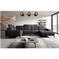 Corner sofa Elneviro L, Marte 10, black, H77x350x201