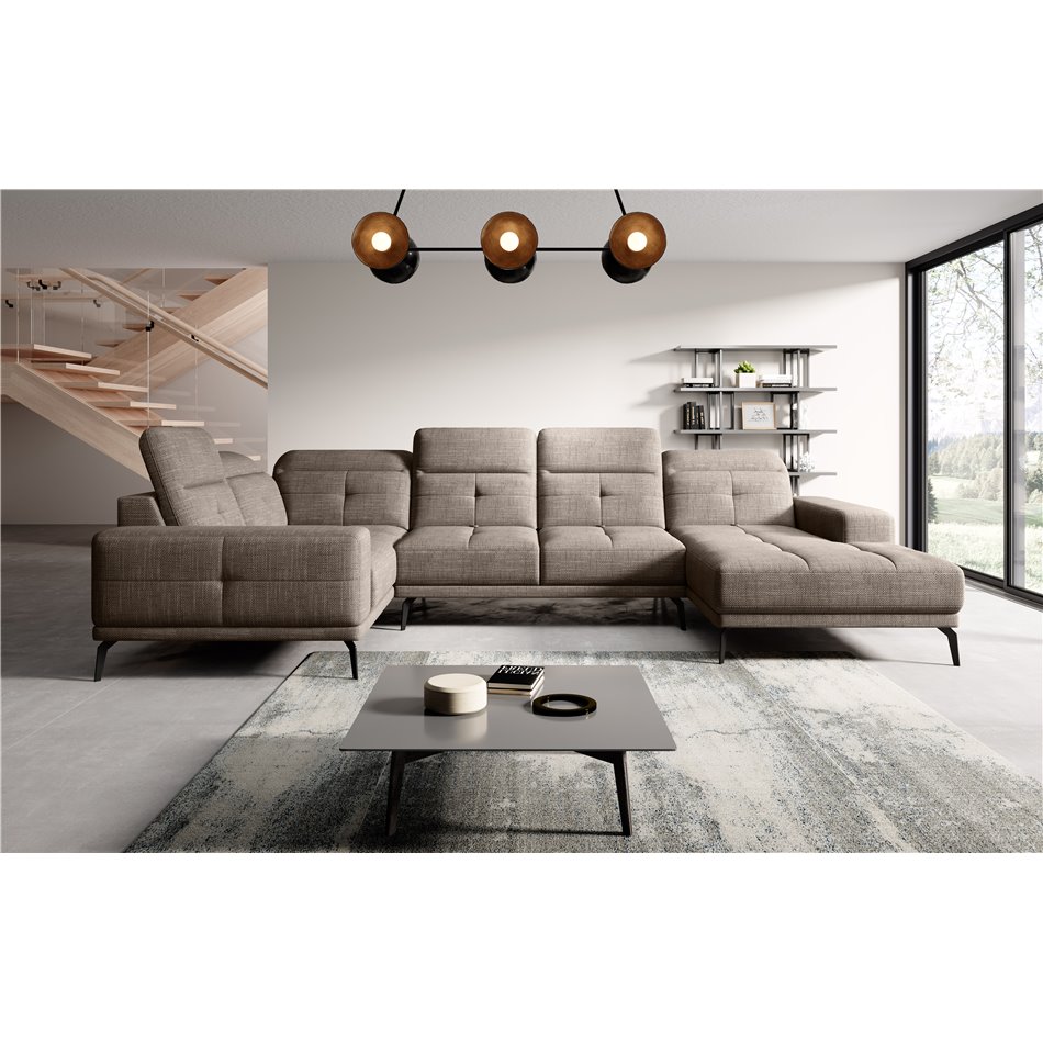 Corner sofa Elneviro L, Marte 20, beige, H77x350x201