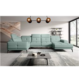 Corner sofa Elneviro L, Poco 100, green, H77x350x201