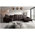 Corner sofa Elneviro L, Softis 66, brown, H77x350x201