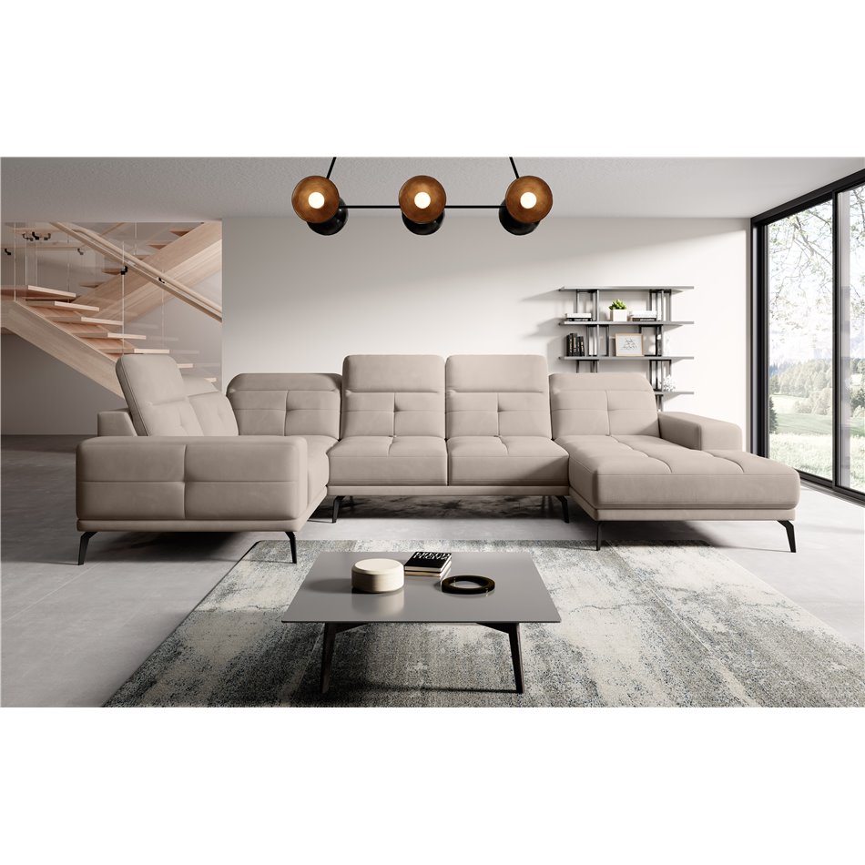 Corner sofa Elneviro L, Sola 18, beige, H77x350x201