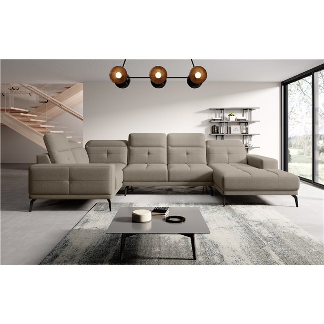 Corner sofa Elneviro L, Vero 18, beige, H77x350x201