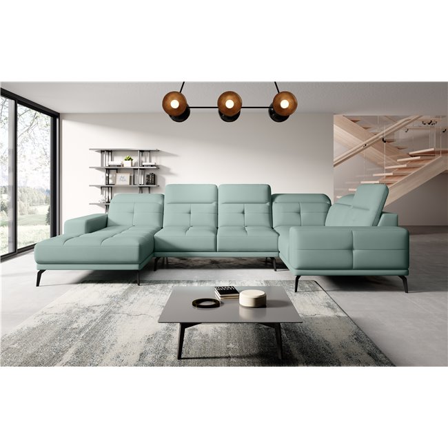 Corner sofa Elneviro R, Poco 100, blue, H77x350x201