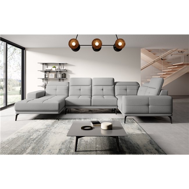 Corner sofa Elneviro R, Gojo 4, gray, H77x350x201