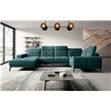 Угловой диван Elneviro R, Velvetmat 38, зеленый, H77x350x201