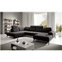 Corner sofa Elretan L, Lukso 10, black, H107x350x205