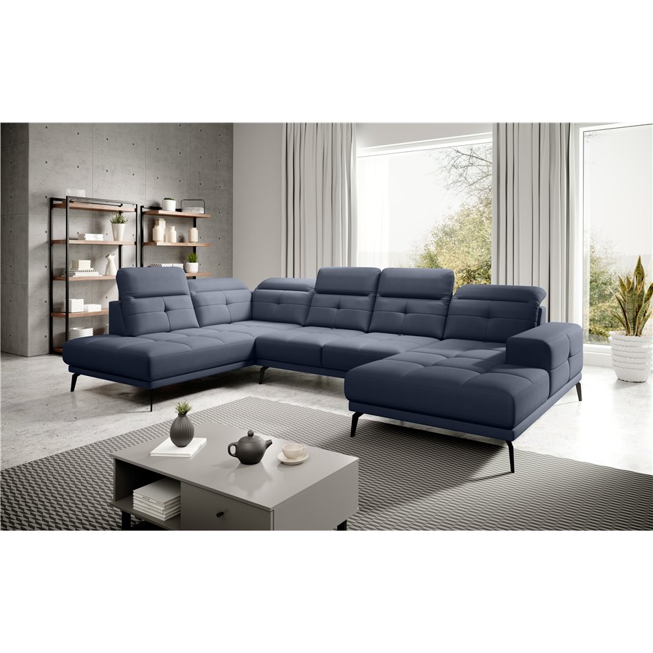Corner sofa Elretan L, Poco 40, blue, H107x350x205