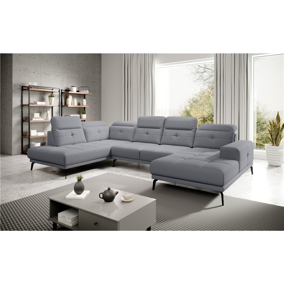 Угловой диван Elretan L, Poco 6, серый, H107x350x205