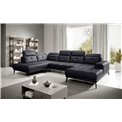 Corner sofa Elretan L, Softis 11, black, H107x350x205