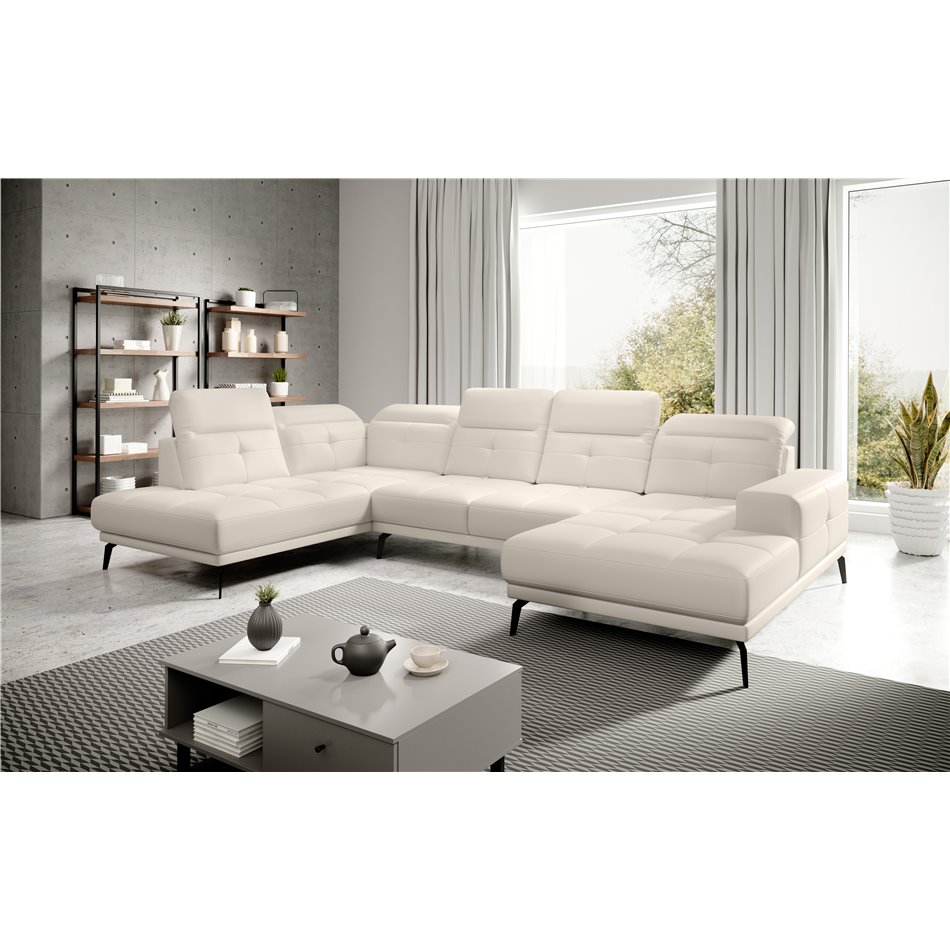 Corner sofa Elretan L, Softis 33, beige, H107x350x205