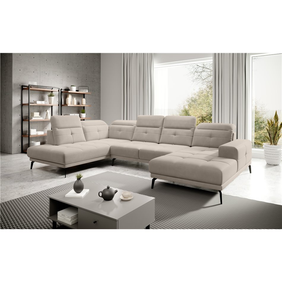 Corner sofa Elretan L, Sola 18, beige, H107x350x205