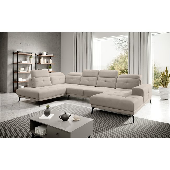 Corner sofa Elretan L, Sola 18, beige, H107x350x205