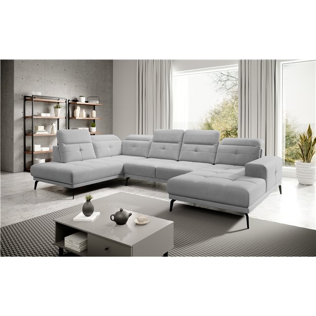 Corner sofa Elretan L, Sola 4, gray, H107x350x205