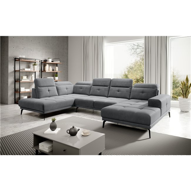 Corner sofa Elretan L, Sola 6, gray, H107x350x205