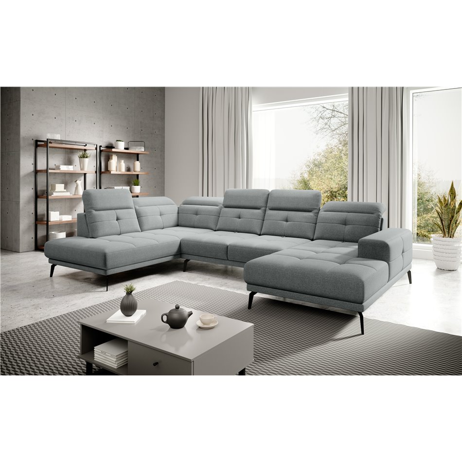 Угловой диван Elretan L, Vero 4, серый, H107x350x205