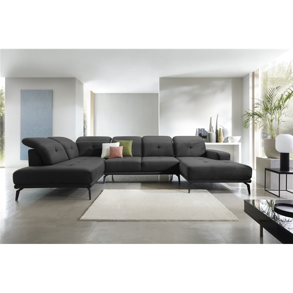 Угловой диван Elretan L, Loco 06, серый, H107x350x205