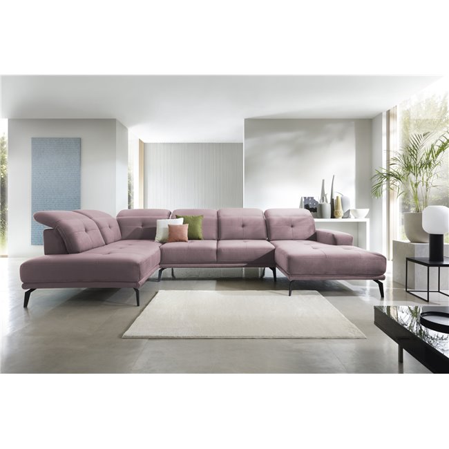 Corner sofa Elretan L, Loco 24, pink, H107x350x205