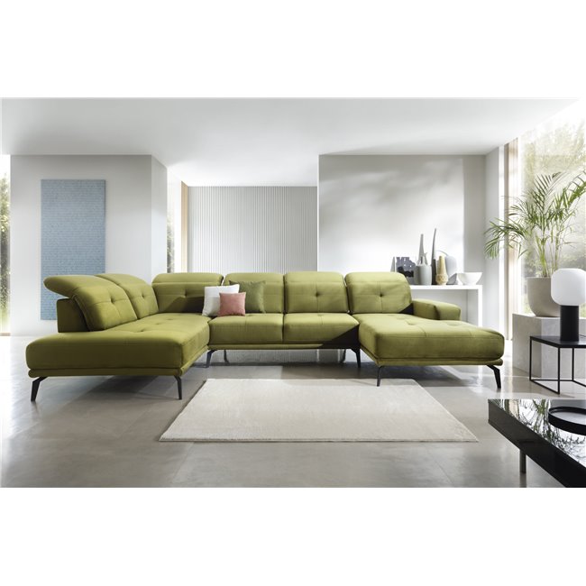 Corner sofa Elretan L, Loco 33, green, H107x350x205