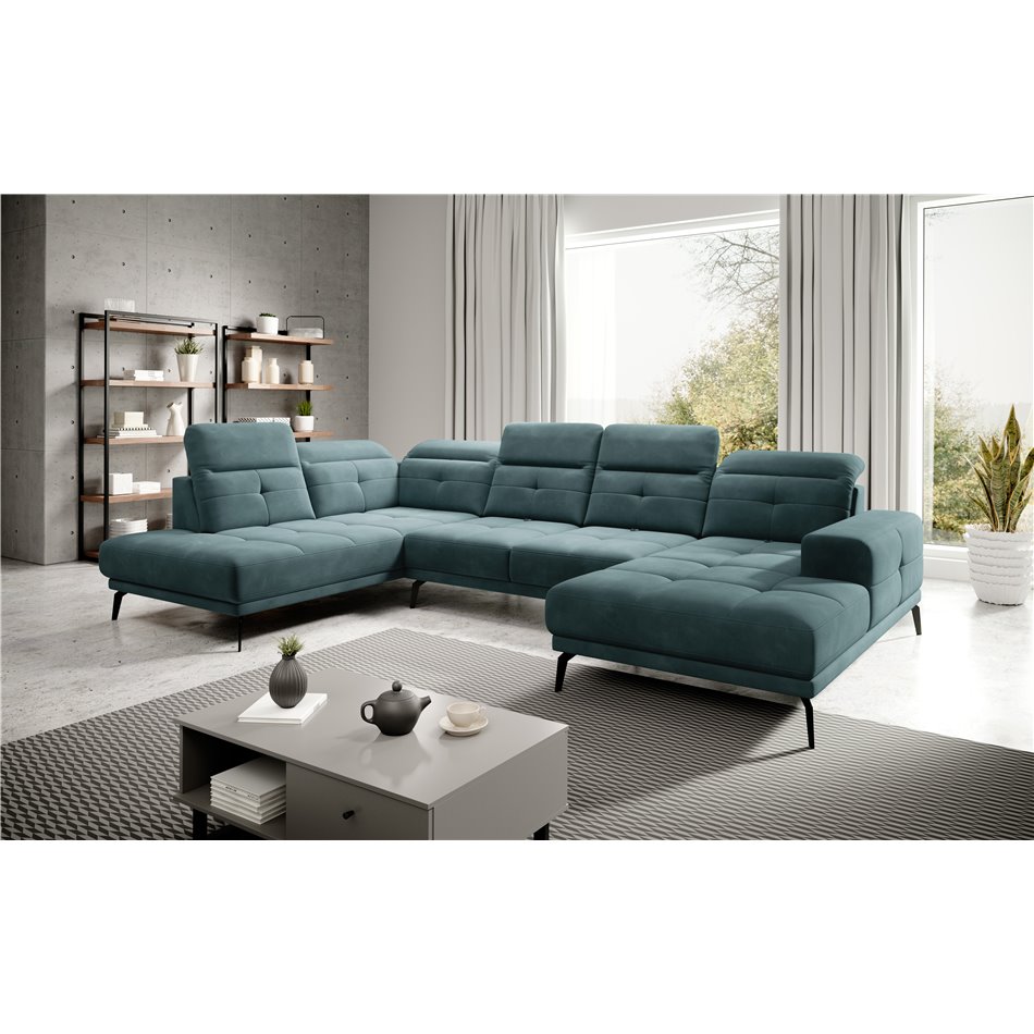 Corner sofa Elretan L, Loco 38, green, H107x350x205