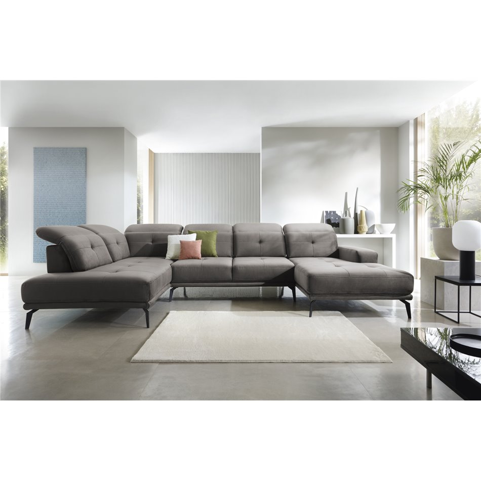 Corner sofa Elretan L, Loco 4, gray, H107x350x205