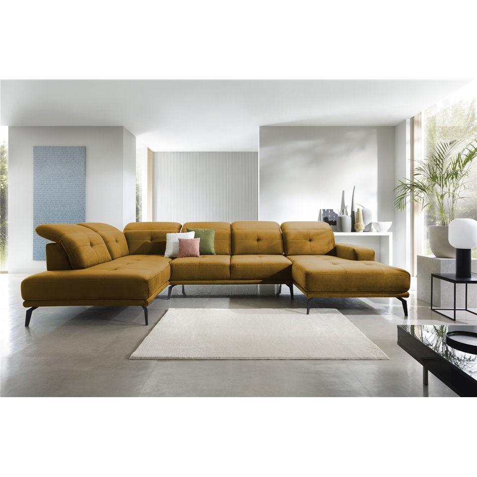 Corner sofa Elretan L, Loco 45, yellow, H107x350x205