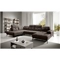 Corner sofa Elretan L, Nube 22, brown, H107x350x205