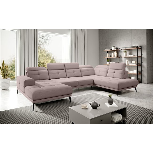 Угловой диван Elretan R, Gojo 101, розовый, H107x350x205