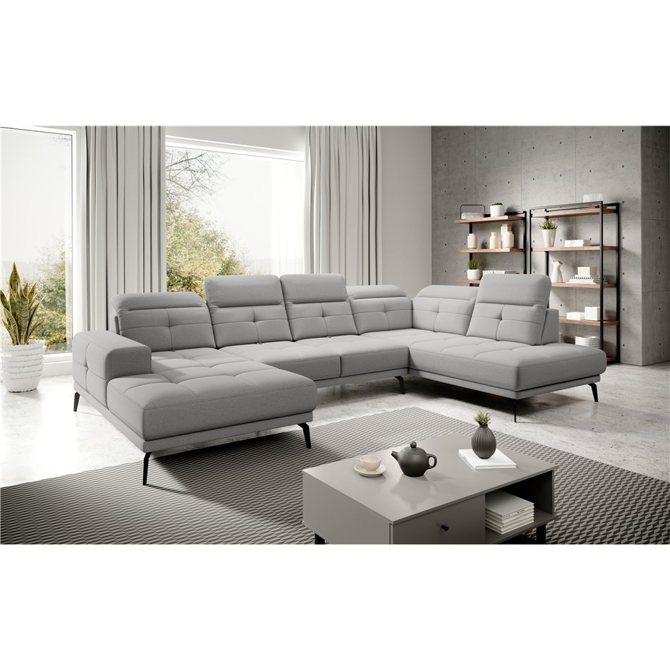 Corner sofa Elretan R, Gojo 4, gray, H107x350x205