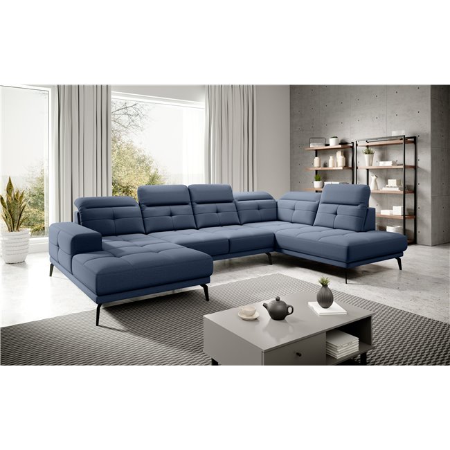 Corner sofa Elretan R, Gojo 40, blue, H107x350x205