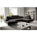 Corner sofa Elretan R, Lukso 10, black, H107x350x205