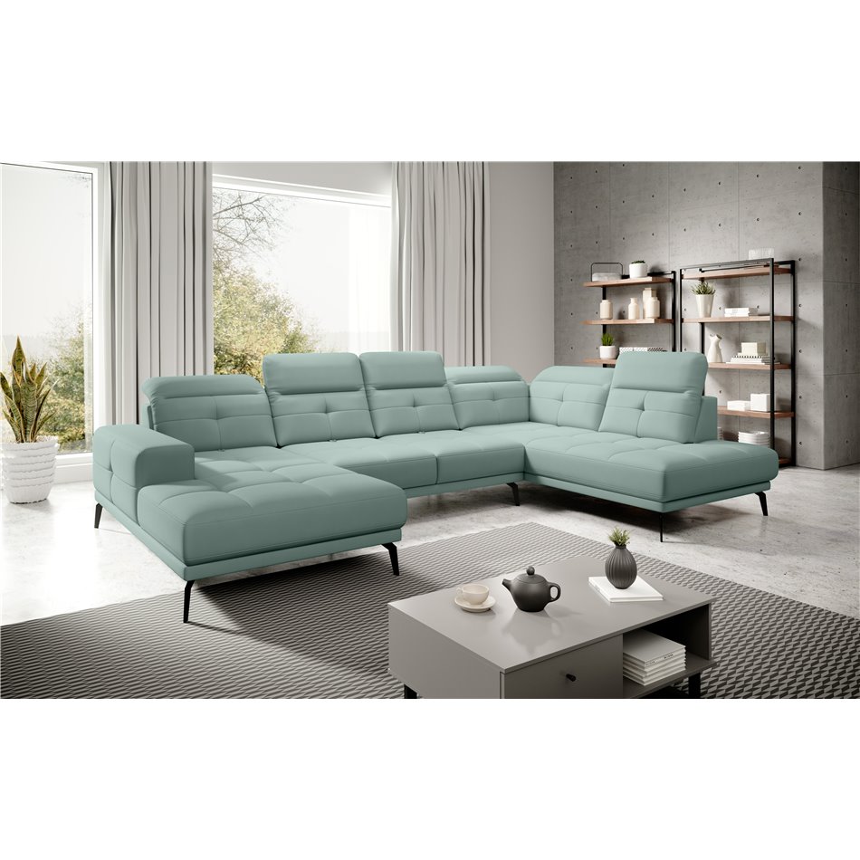 Corner sofa Elretan R, Poco 100, blue, H107x350x205