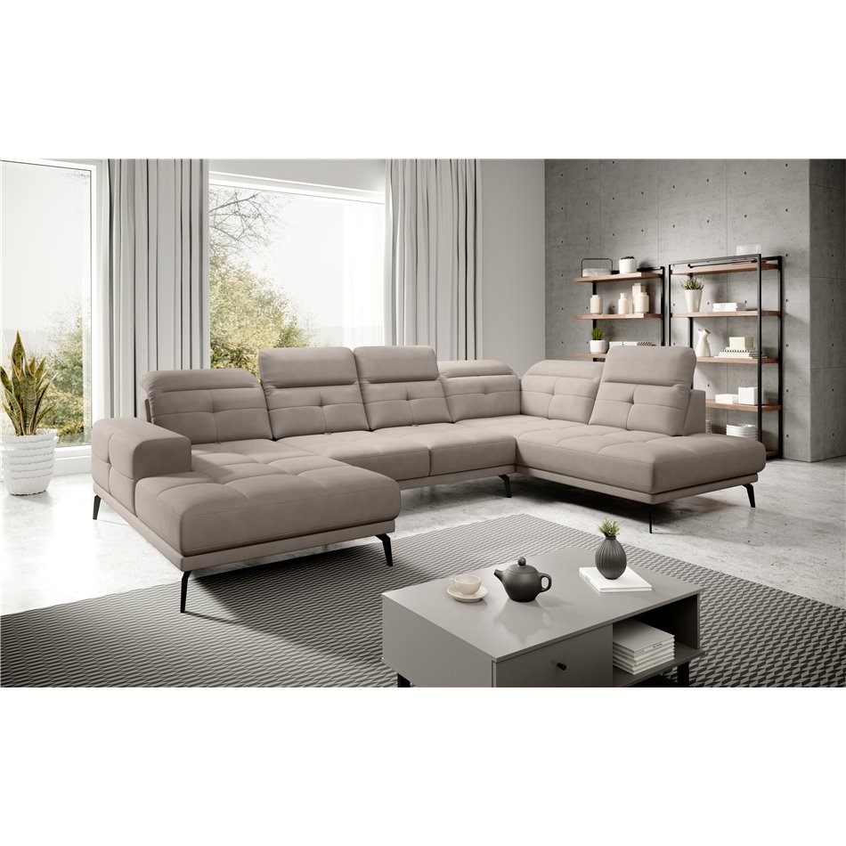 Corner sofa Elretan R, Poco 7, gray, H107x350x205