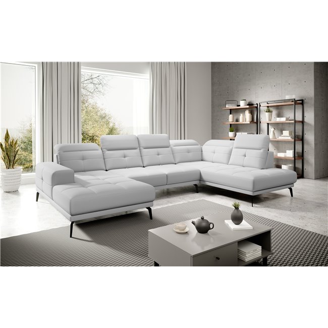 Corner sofa Elretan R, Softis 17, white, H107x350x205
