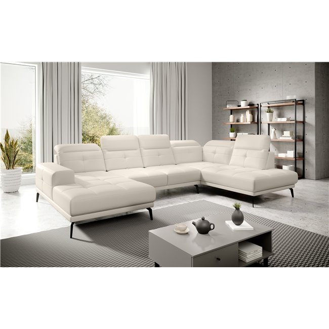 Corner sofa Elretan R, Softis 33, beige, H107x350x205