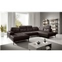 Corner sofa Elretan R, Softis 66, brown, H107x350x205