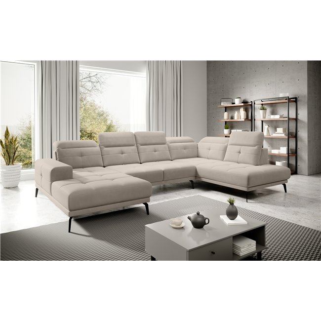 Corner sofa Elretan R, Sola 18, beige, H107x350x205