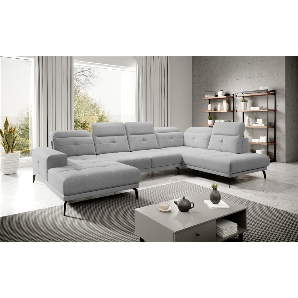 Corner sofa Elretan R, Sola 4, gray, H107x350x205