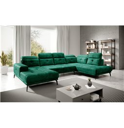 Corner sofa Elretan R, Nube 35, green, H107x350x205