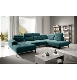 Угловой диван Elretan R, Velvetmat 38, зеленый, H107x350x205