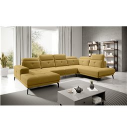 Corner sofa Elretan R, Savoi 45, yellow, H107x350x205