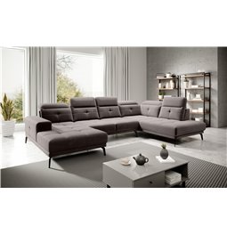 Угловой диван Elretan R, Savoi 7, серый, H107x350x205