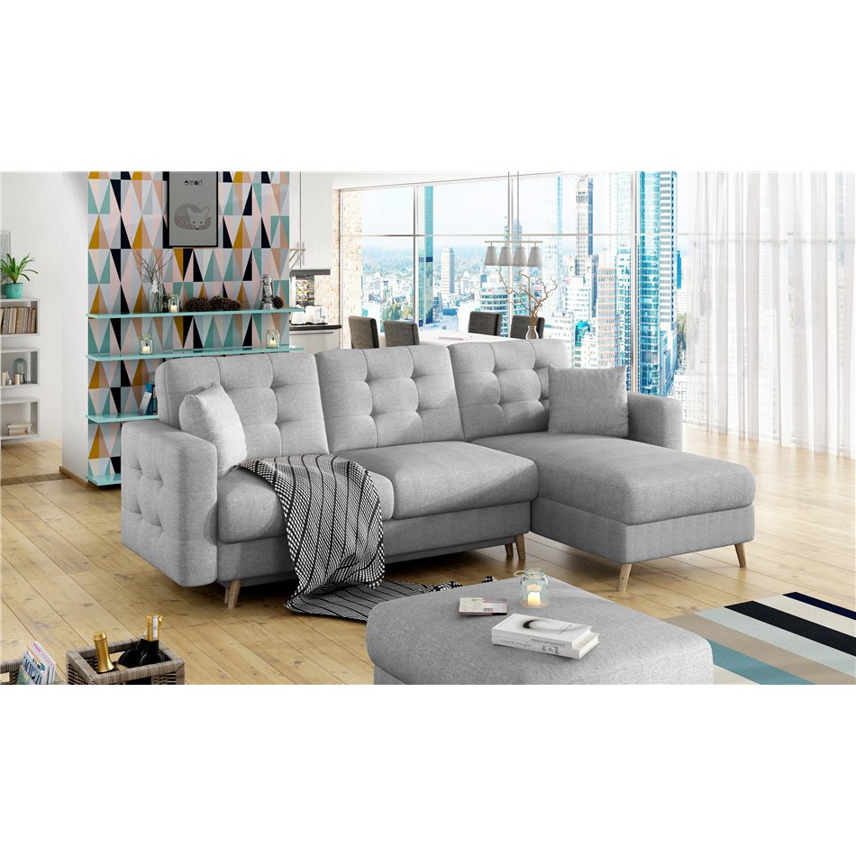 Corner sofa Elsgard U Reversible, Omega 91, pink, H93x326x202