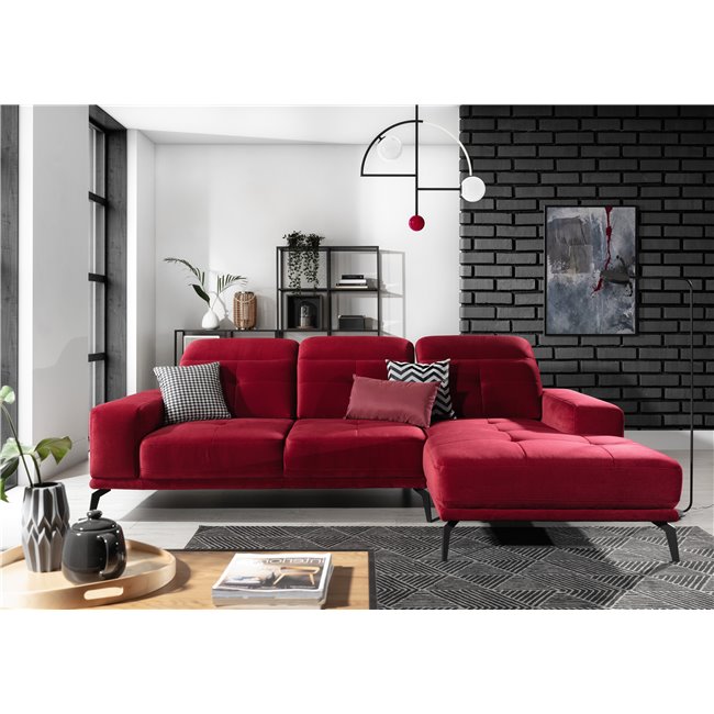 Corner sofa Eltorrenso   R, Kronos 02, red, H98x265x175