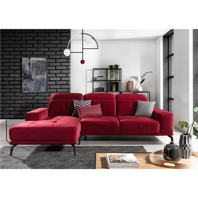 Corner sofa Eltorrenso    L, Kronos 02, red, H98x265x175