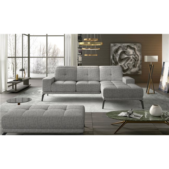 Corner sofa Eltorrenso R, Berlin 01, gray, H98x265x53