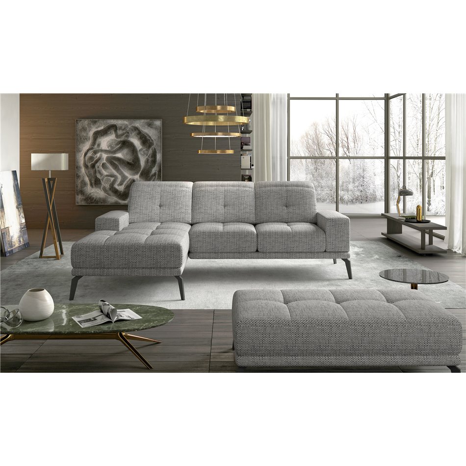 Угловой диван Eltorrenso R, Berlin 01, серый, H98x265x53