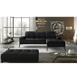 Угловой диван Eltorrenso R, Mat Velvet 99, черный, H98x265x53