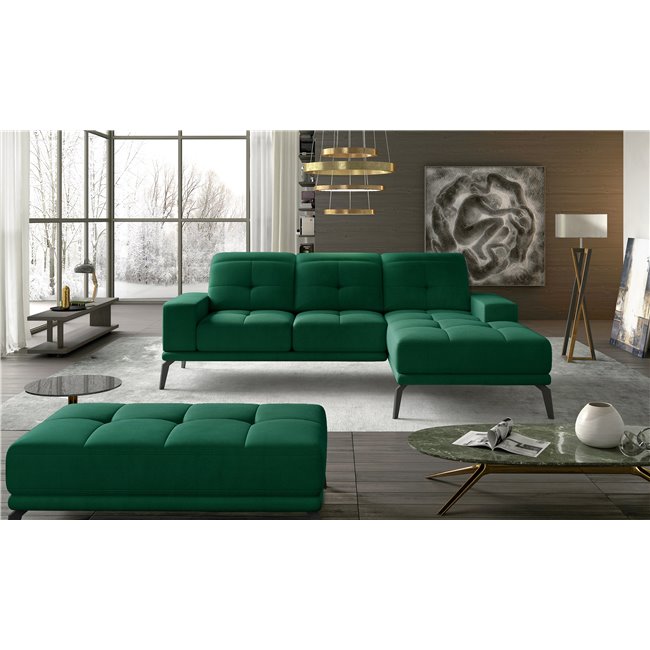 Corner sofa Eltorrenso R, Monolith 37, green, H98x265x53