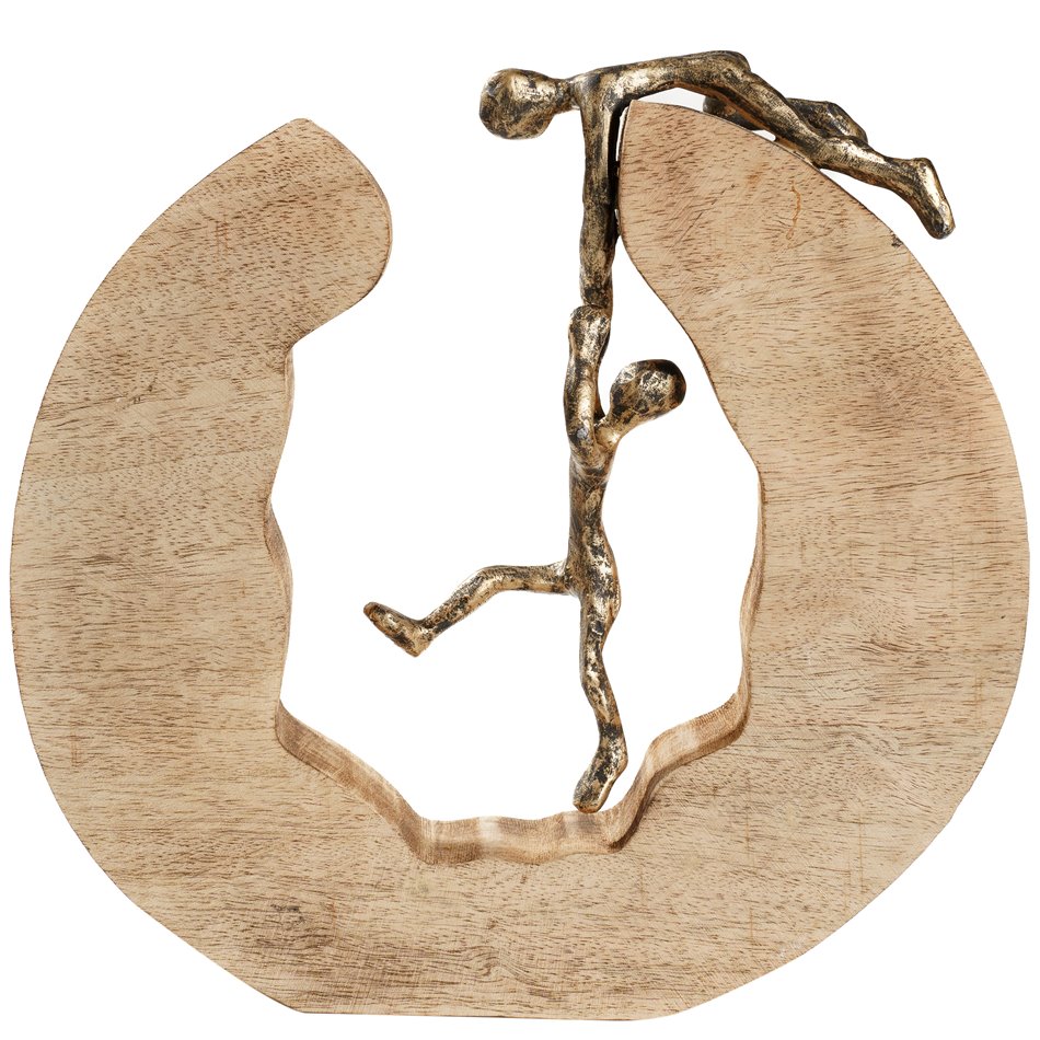Sculpture Teamwork, wood/ aluminium, 6x29xH30cm